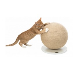 Balle griffoir en jute sur base en bois pour chat à Lyon