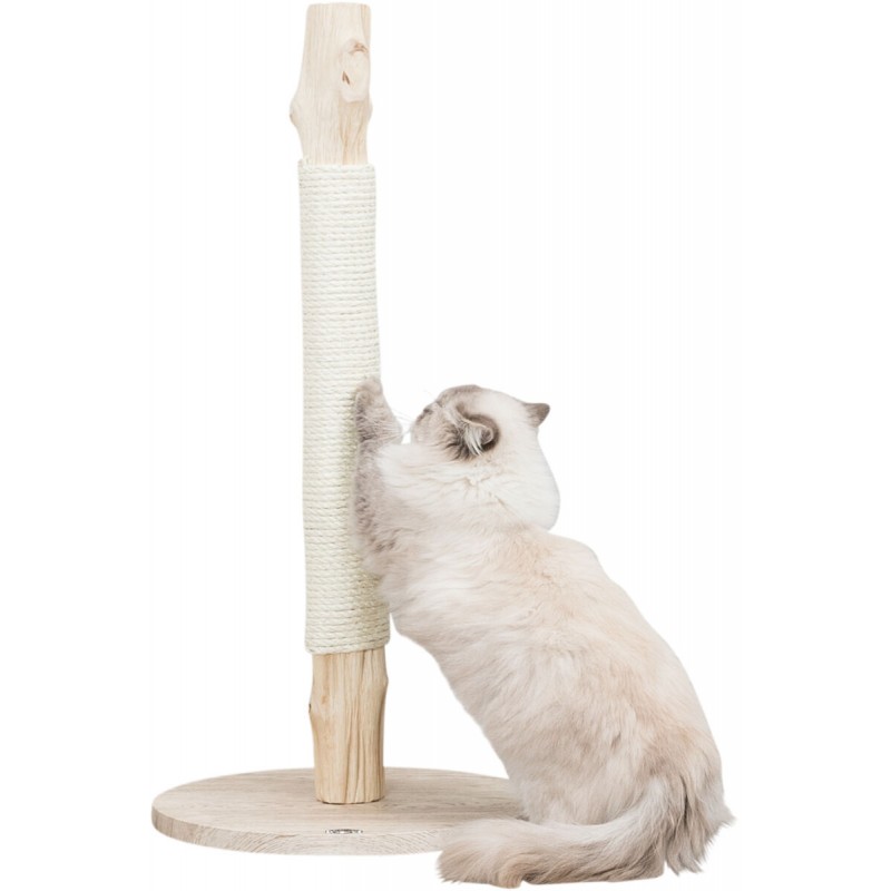 Poteau griffoir en bois naturel pour chat, 93 cm de hauteur